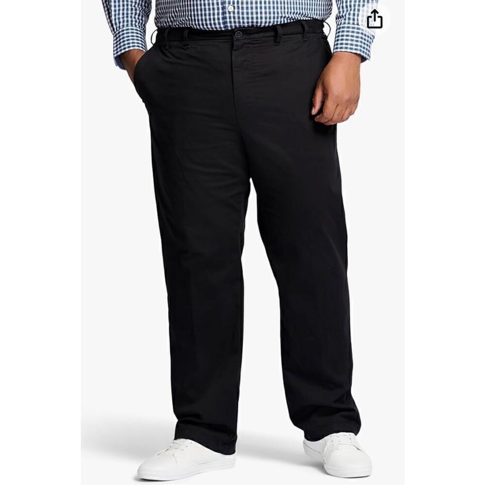 IZOD Men's Big and Tall Performance Stretch Flat Front Pant